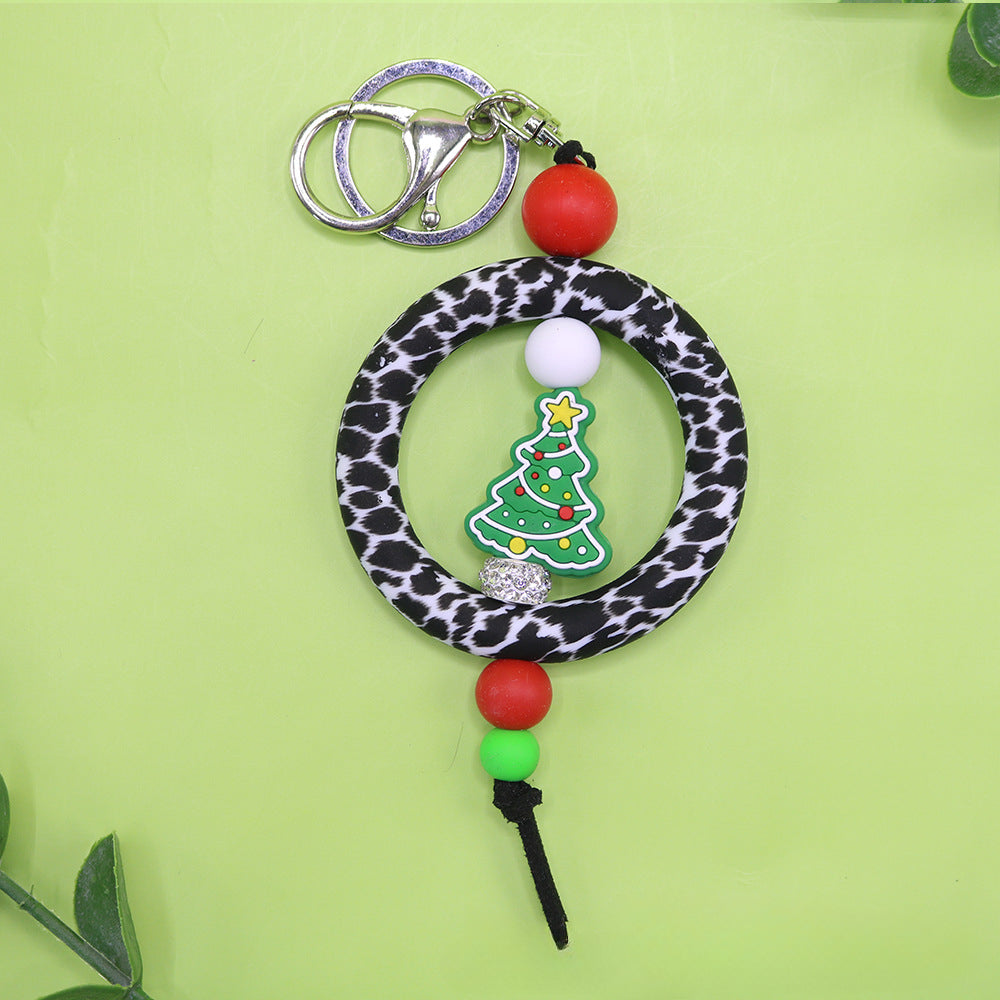 Wholesale Christmas Silicone Bead Keychain